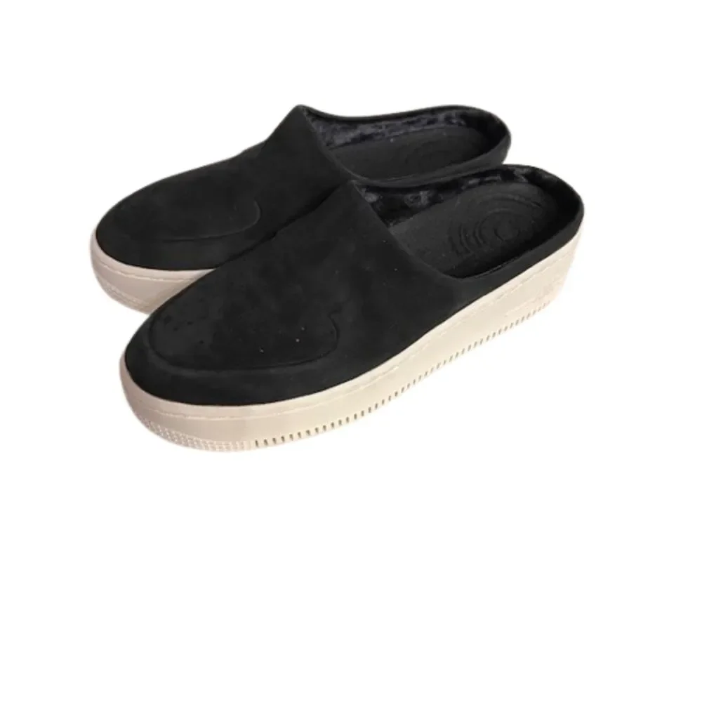 Nike Air Force 1 Lover XX Black Suede Platform Slip-On Mule Sneaker 6.5